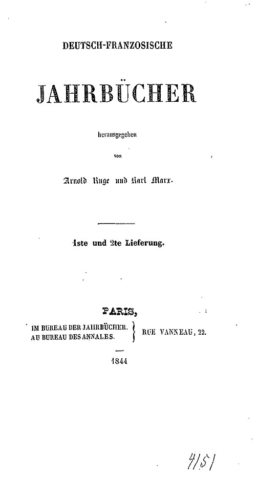 Deutsch-Französische Jahrbücher